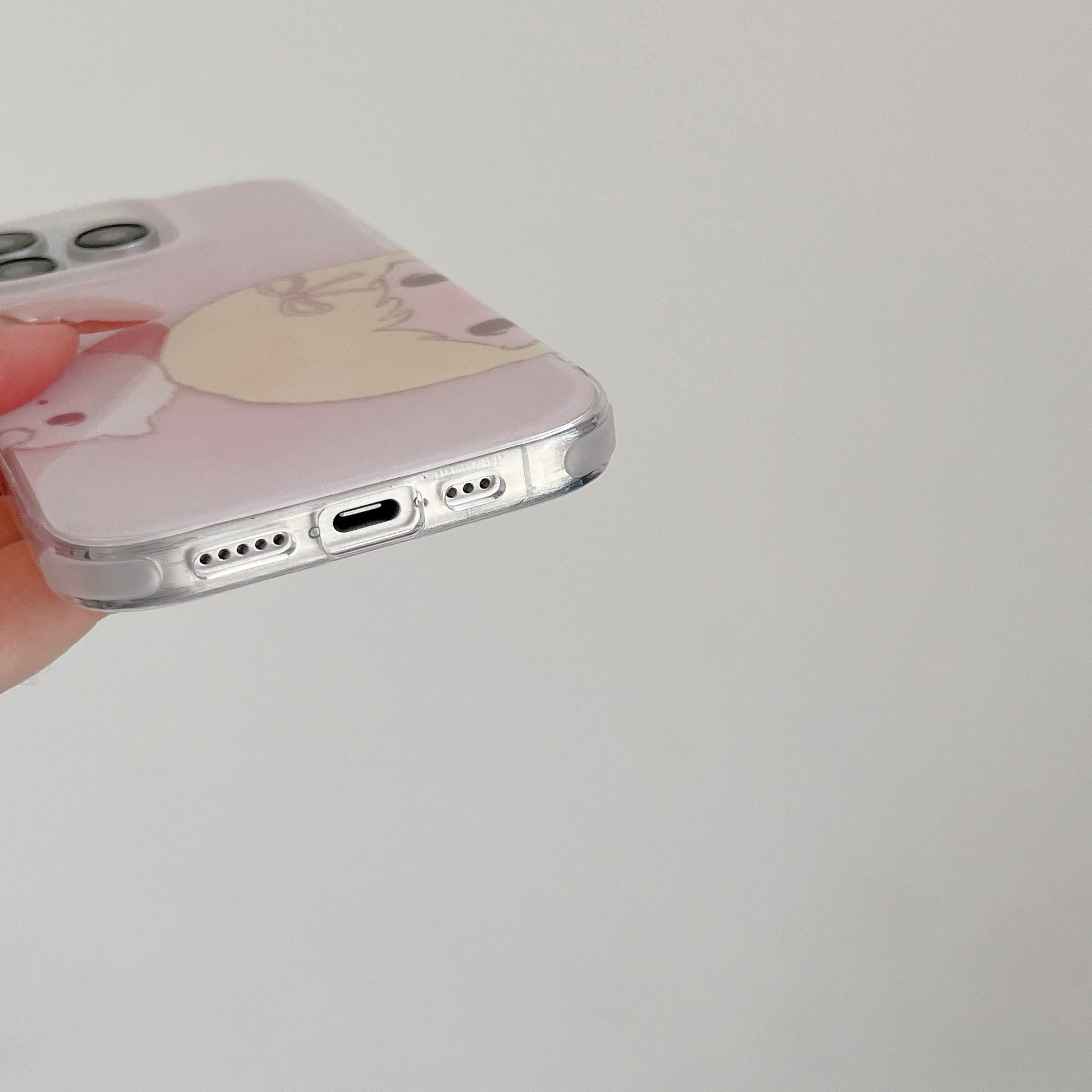 Cartoon Pink Background Cute Cat & Girl Lovely Phone Case Cover Capa