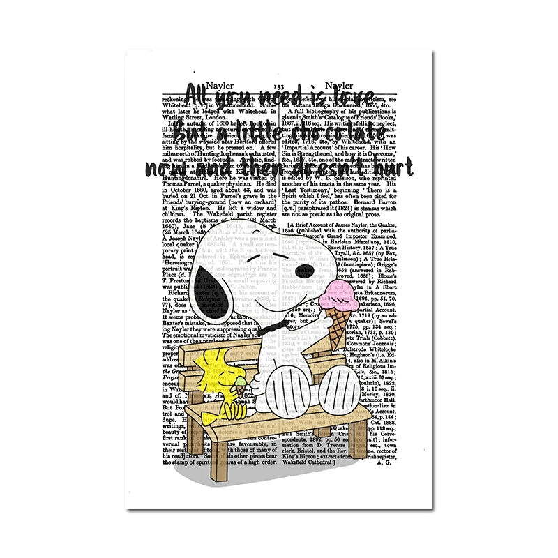 thumbnail image 1 of Póster de Charlie Brown y Snoopy, página de diccionario, arte de pared de dibujos animados, lienzo, pintura, impresión, imagen para niños, regalo, habitación, decoración del hogar, Cuadros, 1 of 5