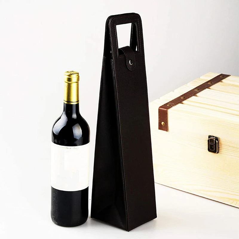 High-Grade PU Leather Wine Gift Box – Elegant Solid Color Single Bottle Carrier Bag for... - SKU LWGB1416 - UGI Packaging