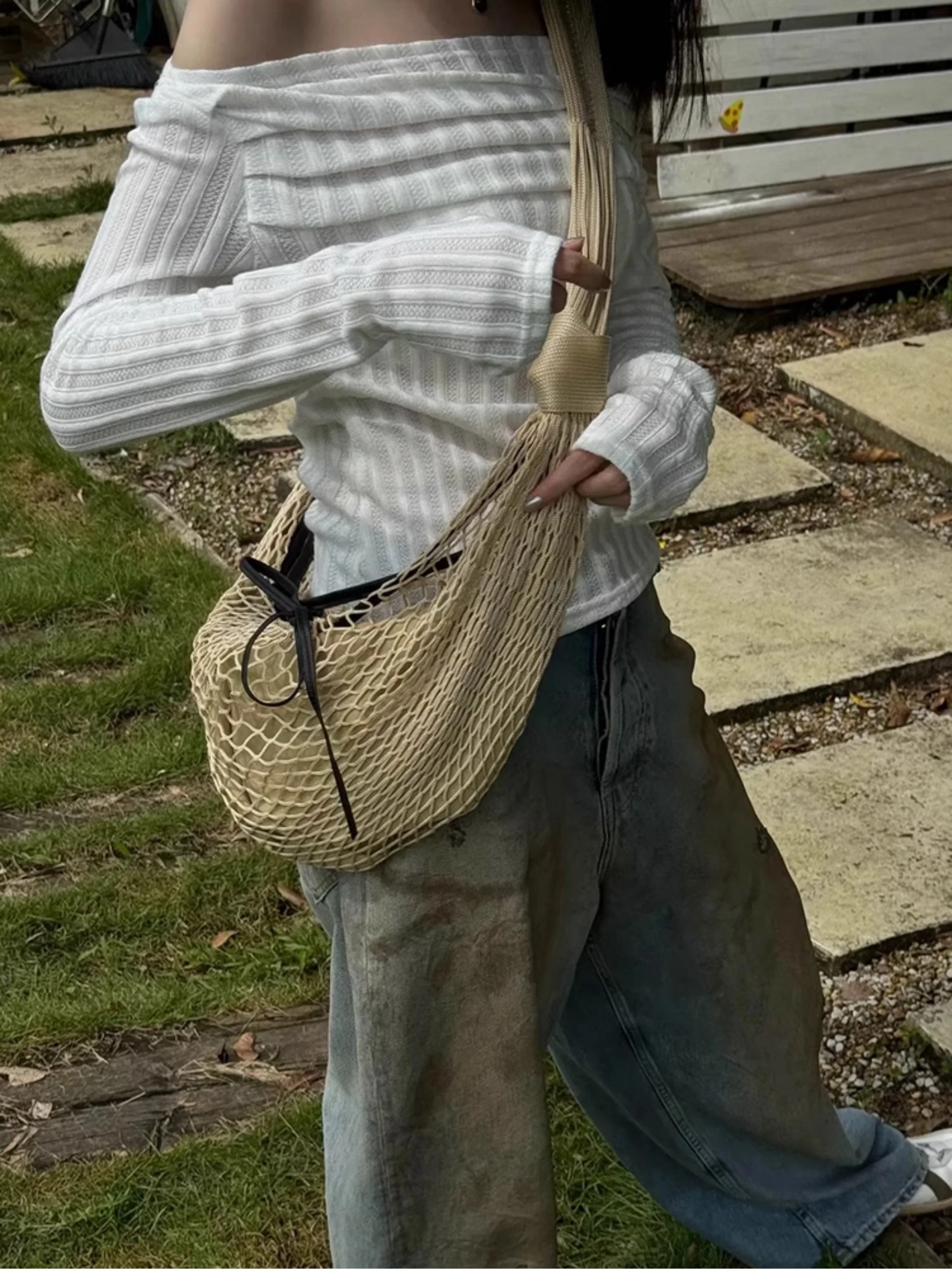 NEW Women Crossbody Hollow out Cloth Shoulder Bag Tote Handbag Strap Hobo Bag Messenger Bag