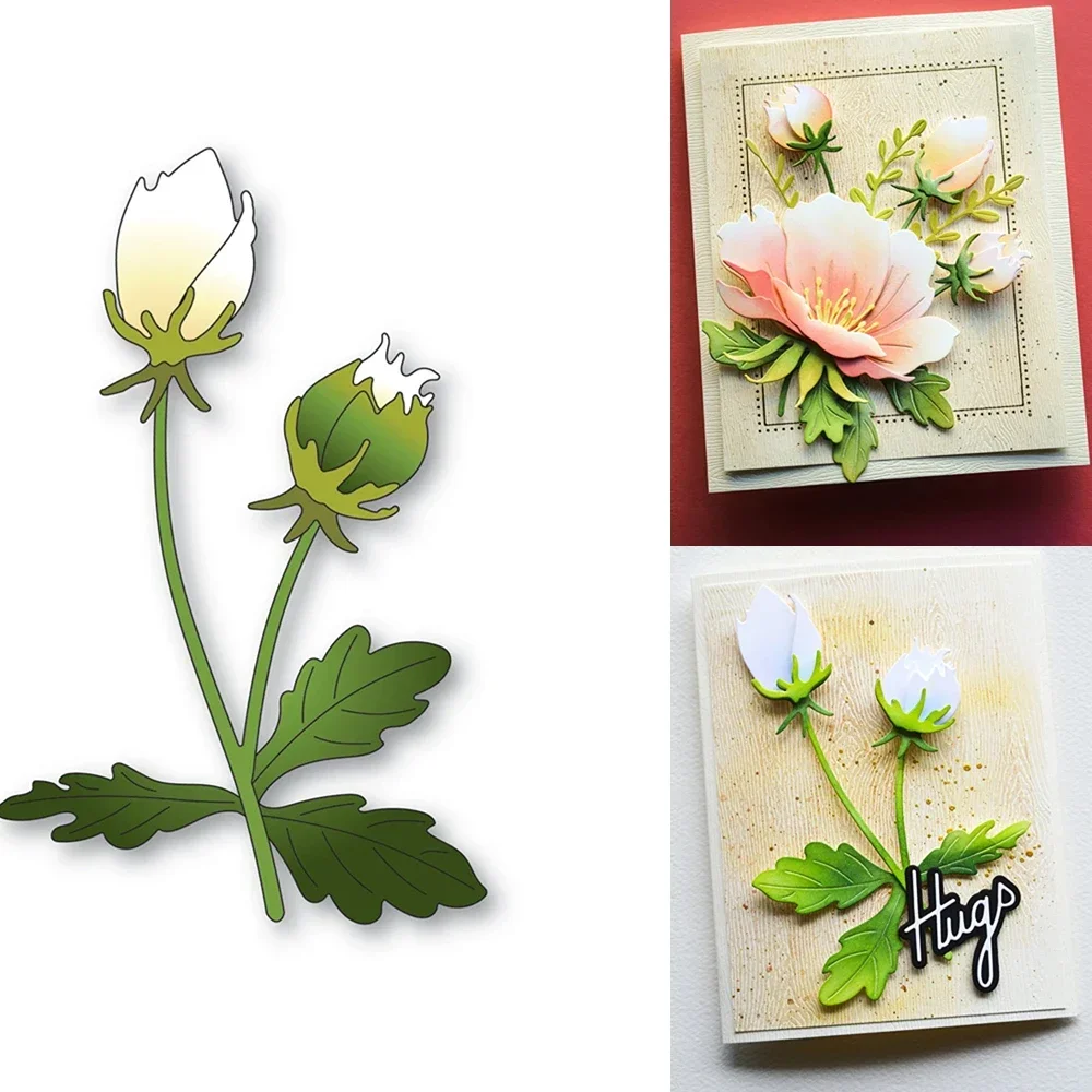 

Bud Duo AnemoneCutting рамка Плашки 2024 Новые шаблоны DIY Скрапбукинг Бумажные изделия