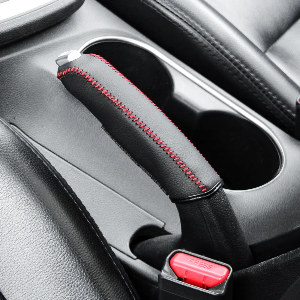 Leather Handbrake Cover Auto Accessories for Fiat 500 Grande Punto UNO Tipo Stilo Astra Bravo Panda Freemont Linea hand brake cover