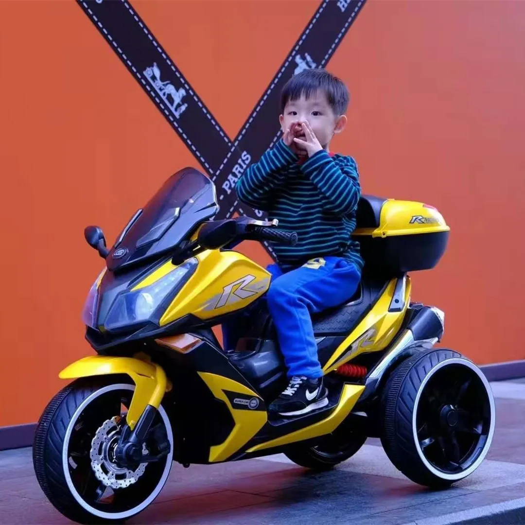 Children Car Electric Motorcycle Enlarged Body Tricycle Kids Charging Rechargeable Gaming Riding Outdoor Toys for Boys and Girls