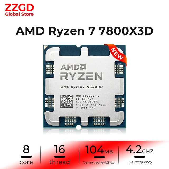 New Amd Ryzen 7 7800x3d R7 7800x3d 5.0 Ghz 8-core 16-thread Cpu Processor  5nm 96m 100-100000910 Socket Am5， Without Cooler - Cpus - AliExpress