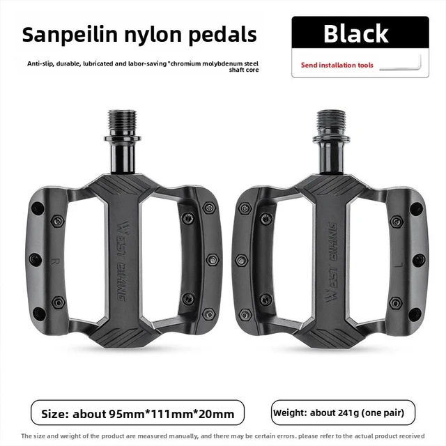 Pédales de vélo en nylon à 3 roulements WEST BIKING, pédales antidérapantes pour route/VTT 1