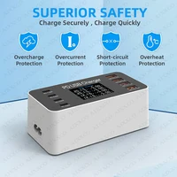 65W PD Charger Fast Charger For Laptop Tablet iPhone 15 14 Type C Charger With 2.4A USB Phone Charger 5