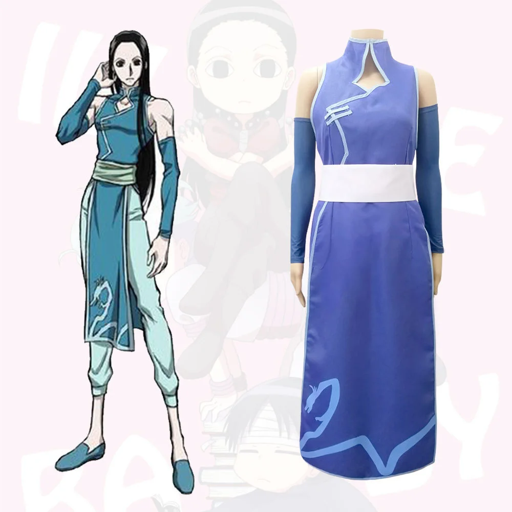 

Anime Hunter X Hunter Cosplay Costume Illumi Zoldyck Irumi Zorudikku Cosplay Party Role Play Costume Women Dress Kimono