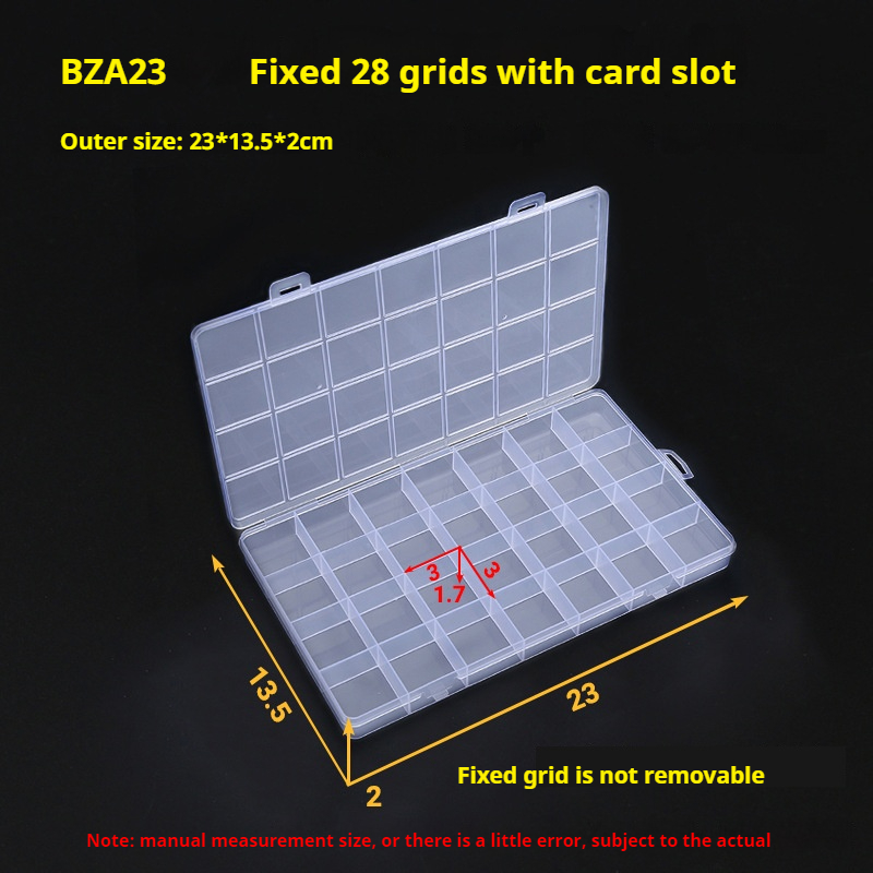 1 PC 28 Grids Transparent Plastic Organizer Box Jewelry Beads Storage Container DIY Crafts Earring Jewelry Rectangle Box Case