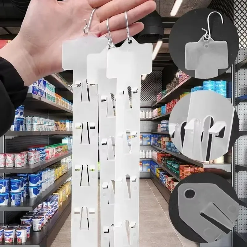 Plastic Snack Hanging Strips 12/1Pcs Store Snacks Display Hanger Hooks Merchandising Storage Clip Strip Supermarket Racks