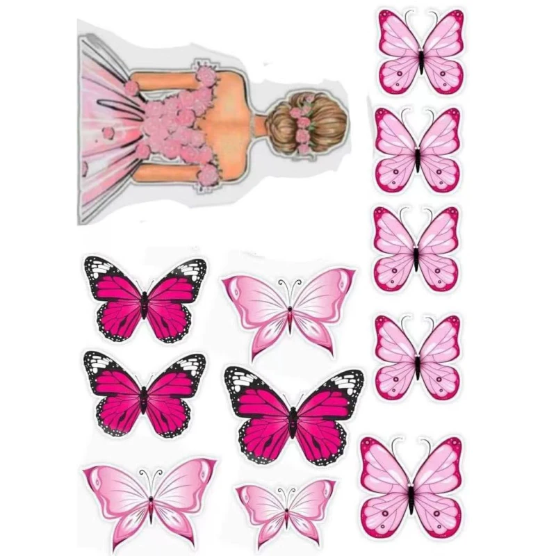 Cake Topper cake topper cupcake supplies cake decoration Happy birthday butterfly cake topper flags cupcake toppers sweety wedding bride baby shower party cake Diy baking mariage decor