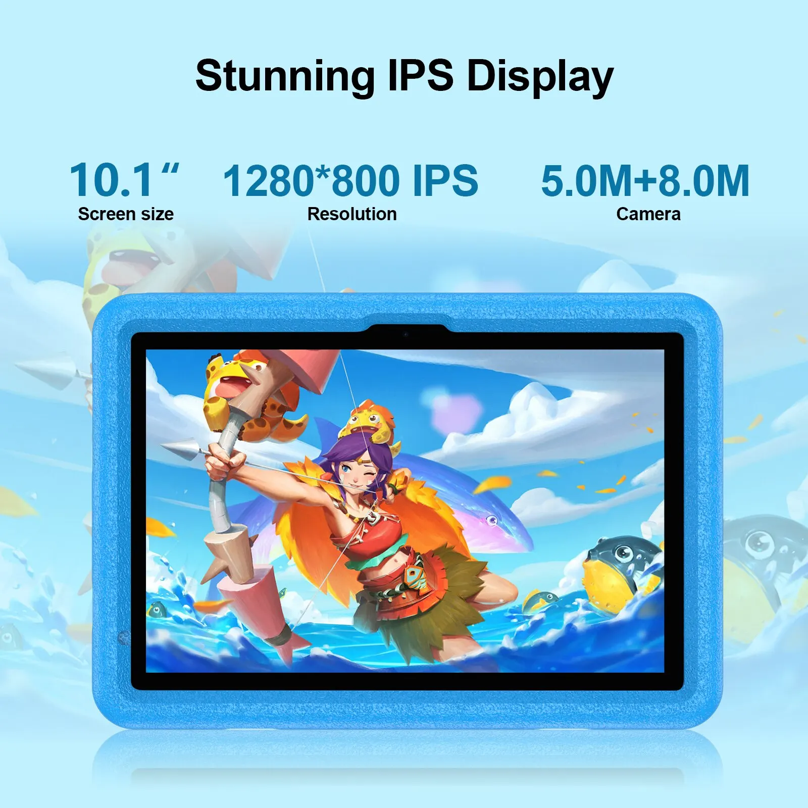 10.1 Inch Tablet for Kids, Android 13, Octa-Core, 4G LTE Dual SIM, Parental Control, 12GB RAM(6+6 Expand)/128 GB Storage 5