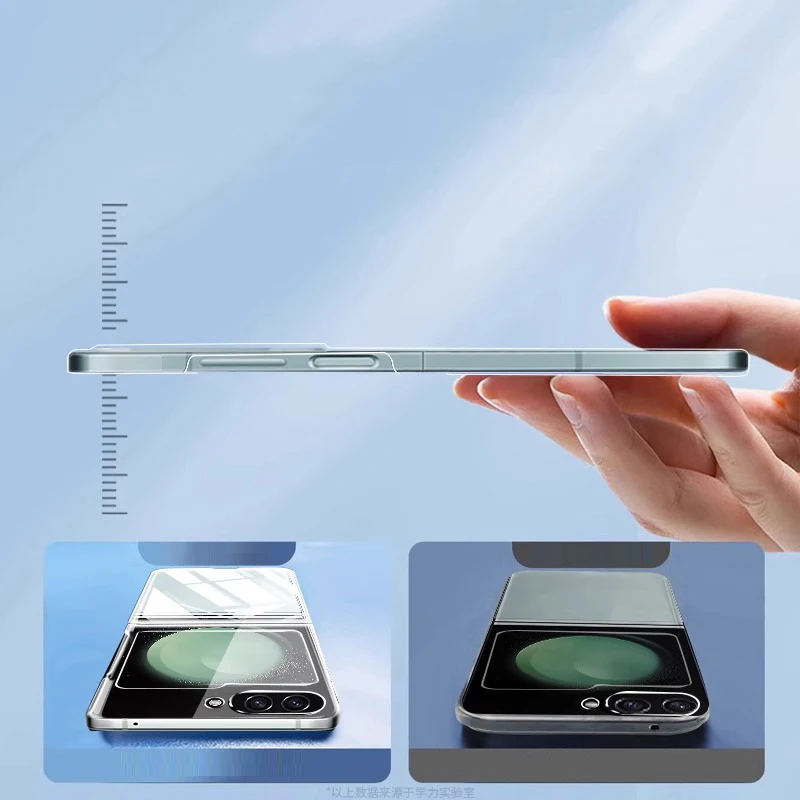 Clear Transparent Hard PC Folding Case - Slim Protective Cover for Samsung Galaxy Z Flip Series