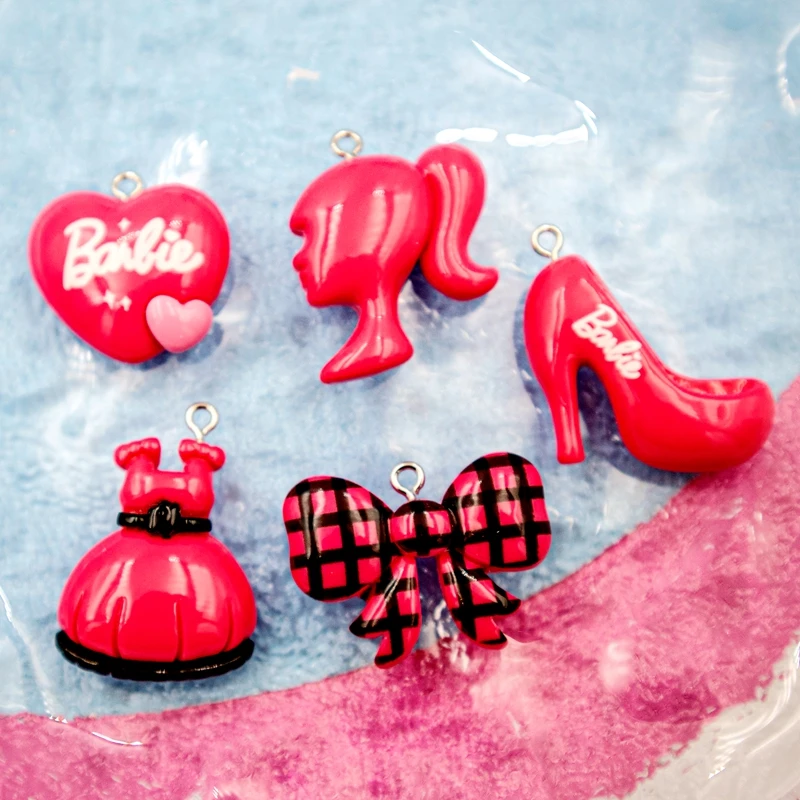 10PC Shining Resin Barbie Charms 4