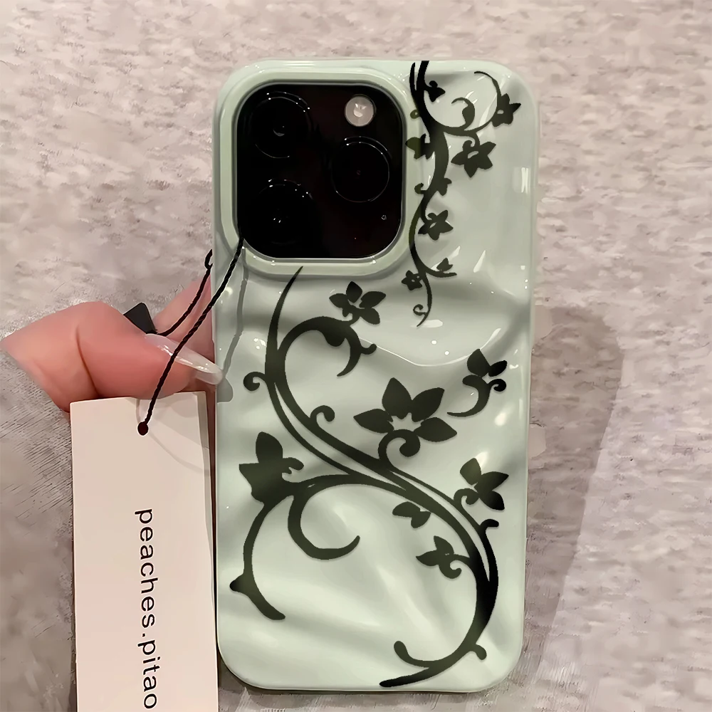 รูปสินค้า เคสซิลิโคนลายดอกไม้สีชมพู ปกป้อง iPhone ได้ทุกรุ่น