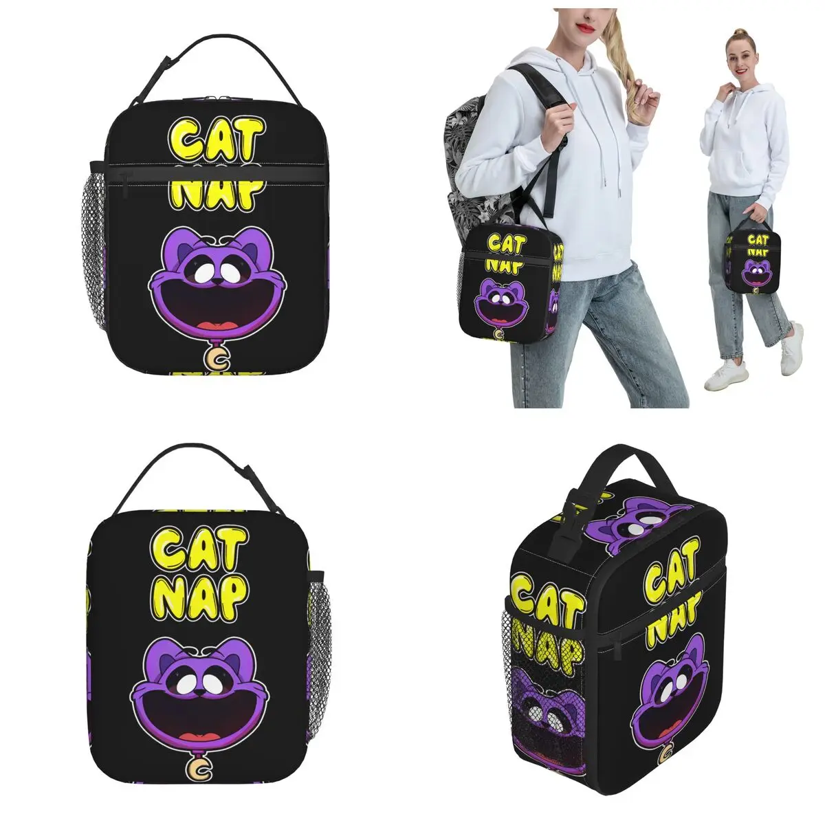 Insulated Lunch Bag Catnap Smiling Critters Face Merch Lunch Food Box Fashion Cooler Thermal Bento Box For School