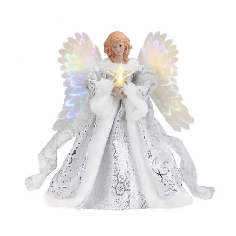 Christmas Tree Topper Angel Fairy LED Light Up Three-dimensional Christmas Tree Top Decoration Ornament