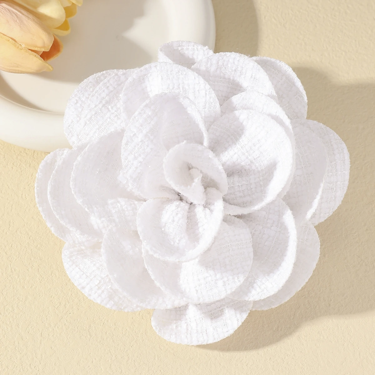 15CM Handmade Fabric Rose Flower Brooches Stylish Striped Floral Pin Brooch for Women Luxury Exaggerated Party Jewelry Accessory