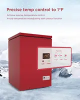 Cu Ft Chest Freezer - Super-Low Temperature - 2 Removable Baskets - Electronic Control 14℉ to -40℉- Red 2