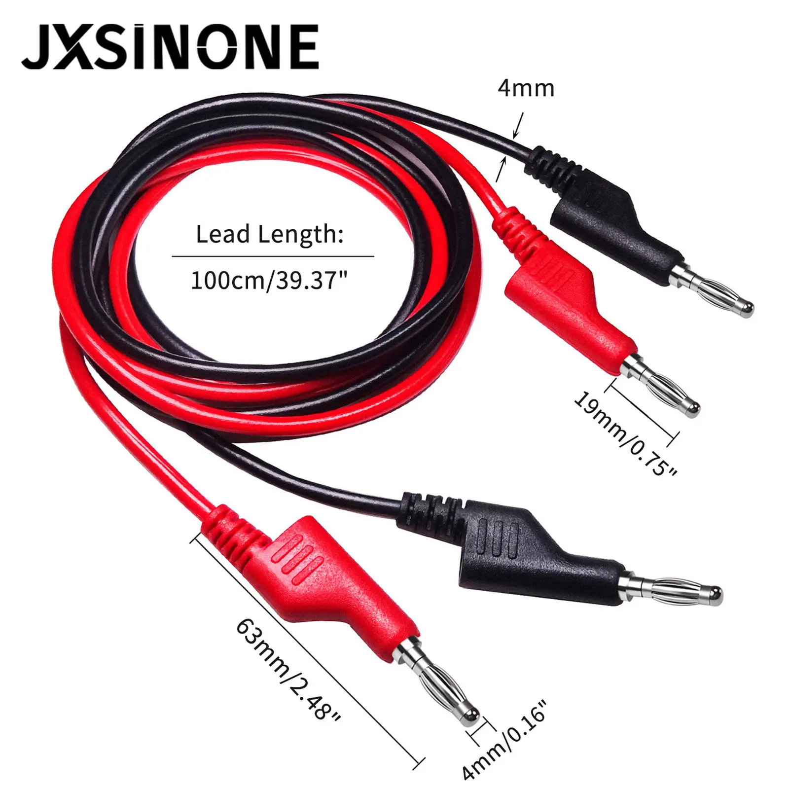 JXSINONE P1036 시리즈 4mm 바나나-바나나 플러그 테스트 리드 키트(악어 클립 U형 및 펑크 테스트 프로브 키트 포함 멀티미터용)