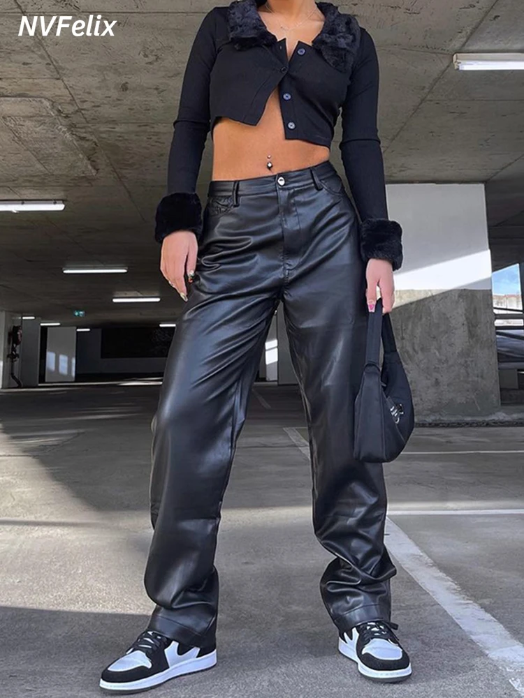 Black Vegan Leather Pants - High-Waisted Leather Pants - Pants - Lulus