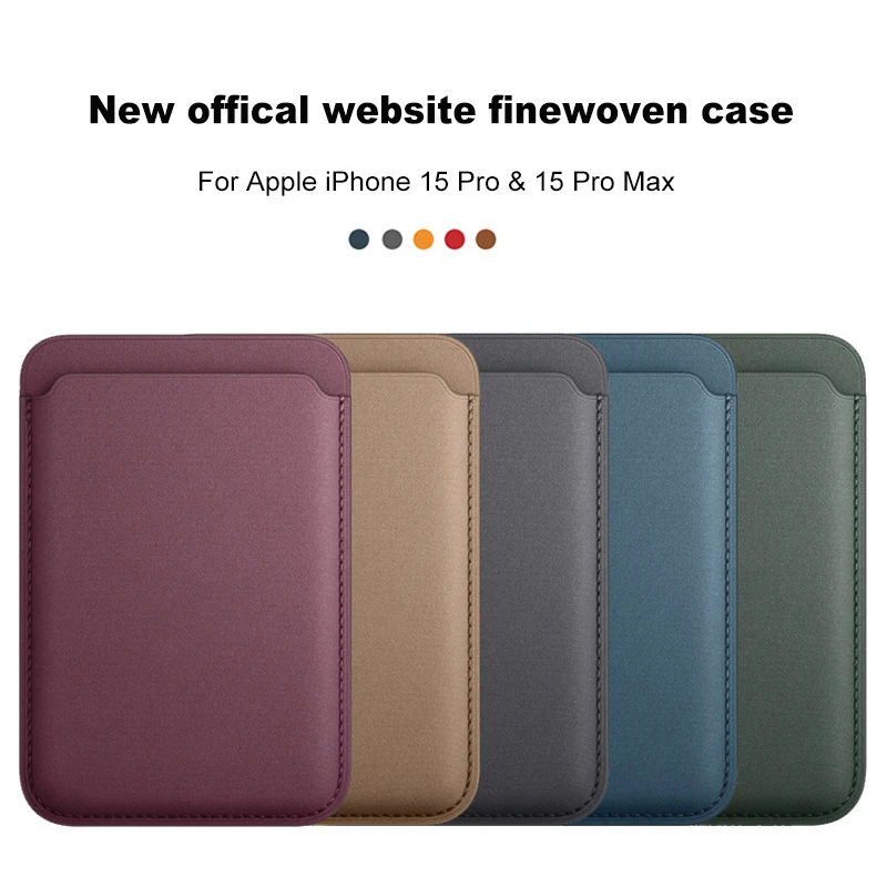 Custodia A Portafoglio Ufficiale In Tessuto Finewoven Per Iphone 15 Pro Max Plus Per Iphone 14 13 12 Pro Forte Magnetico Senza Animazione Magsafe Cove