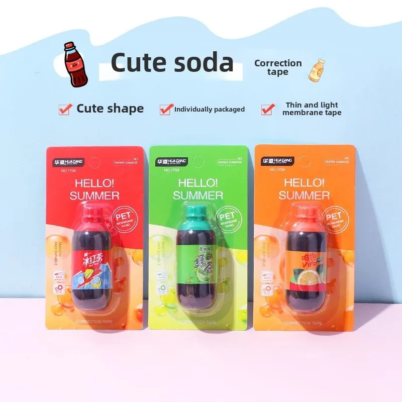 Korean Mini Soda drink Bottle Kawaii White Out Corrector Practical Correction Tape Diary