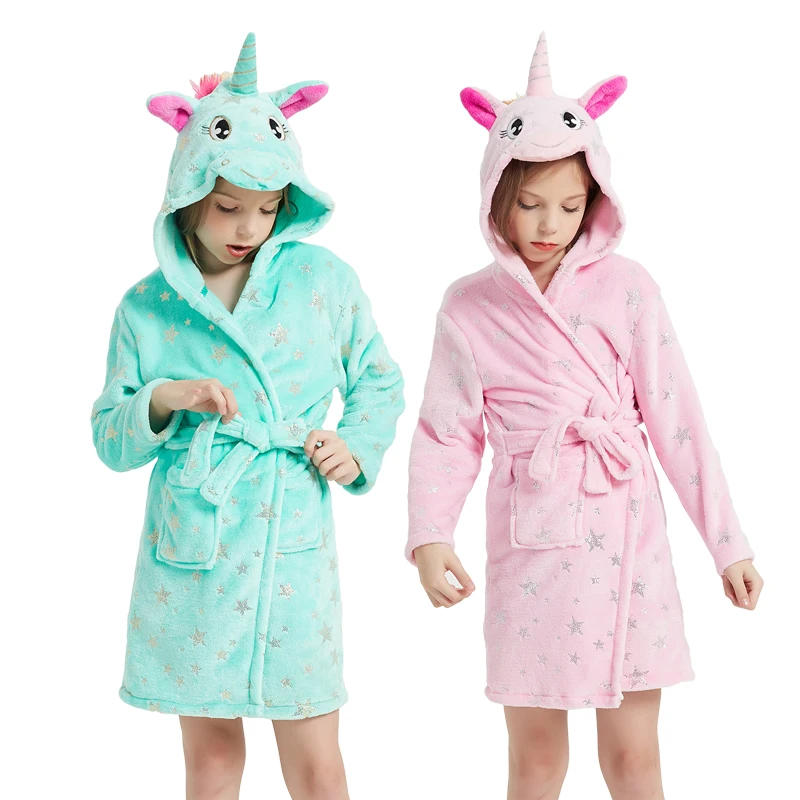Children Bathrobe For Girls Kigurum Unicorn Pyjamas Boys Hooded Bathrobe