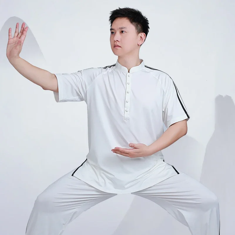 Uniforme Di Arte Marziale Wushu Abbigliamento Kung Fu Dress Tai Chi Abbigliamento Donna E Uomo Unisex Milk Silk Kun Master 2023 Nuovo Stile Bianco