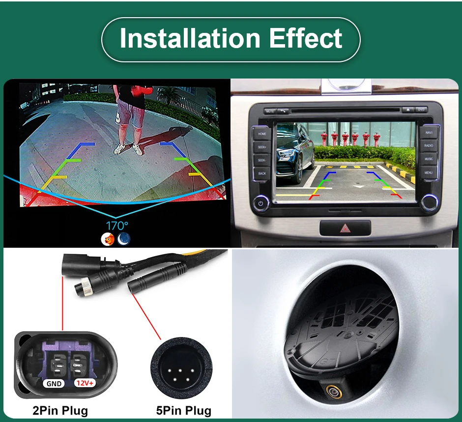 170&deg; AHD 1080P Flip Emblem Rear View Reverse Backup Camera For VW Golf 6/7/8 Polo CC Beetle Magotan B6 B7 B8 EOS T-roc Passat