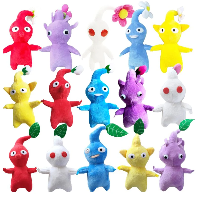 Set Van 5 Stuks Pikmin Knuffel Knuffel Knuffel Plant Gele Bloem Knop Bladeren Cartoon Ijs Olimar Zacht Figuur Cadeau Voor Kinderen Verjaardag