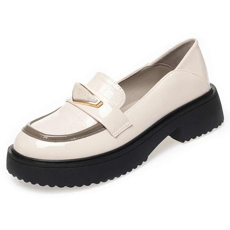 Chunky Loafers Lolita Mary Jane loafers Shoes Woman Spring Platform Loafers Vintage Soft Slip On Black Single Shoes - Image 6