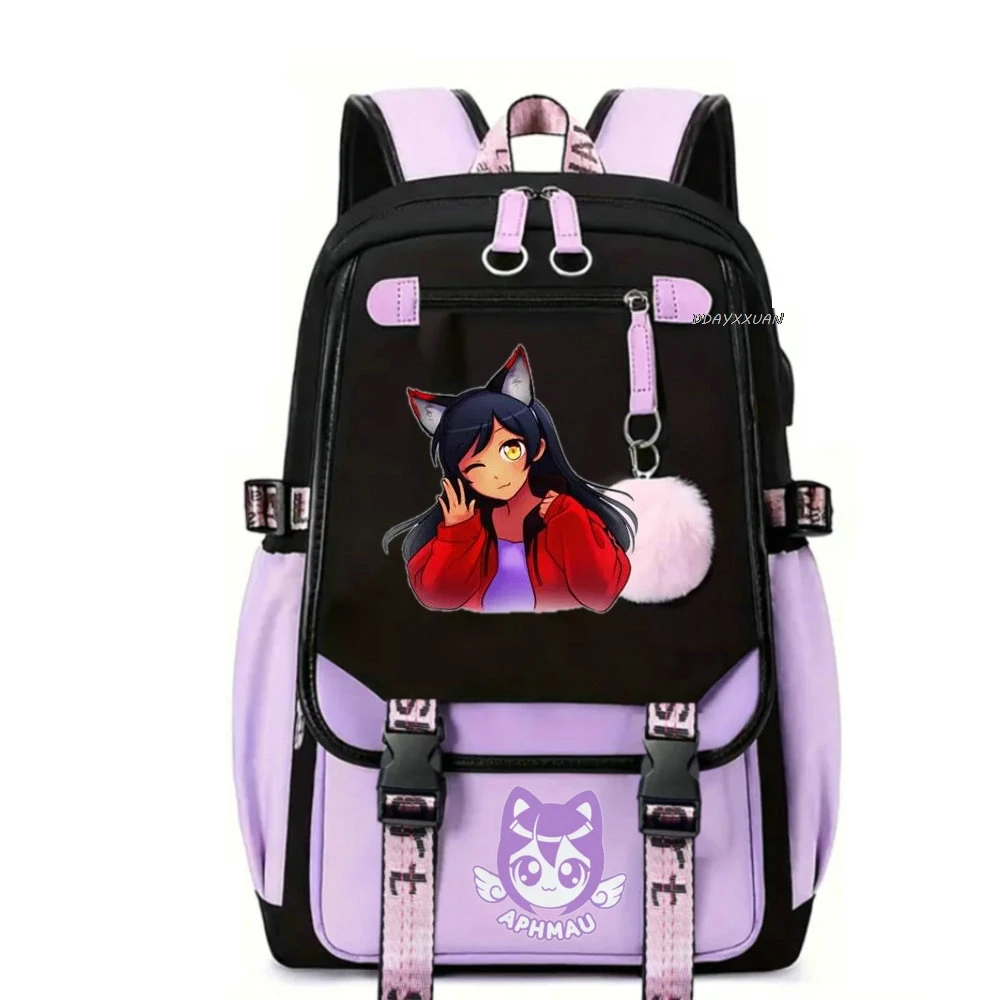Aphmau Anime Backpack Cosplay Unisex Students School Bag Cartoon Bookbag Laptop Travel Rucksack Outdoor Bag