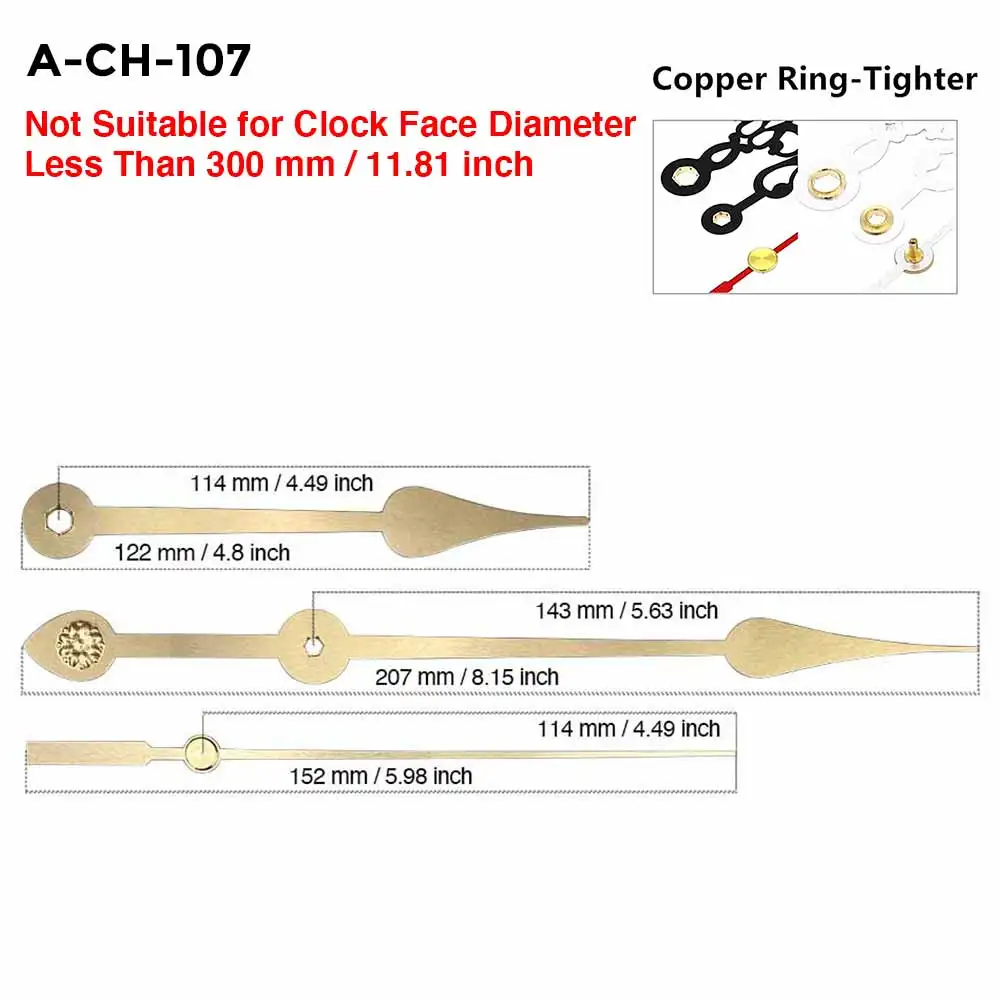 MCDFL-Juego de manecillas de reloj de pared dorada, Kit de diseño