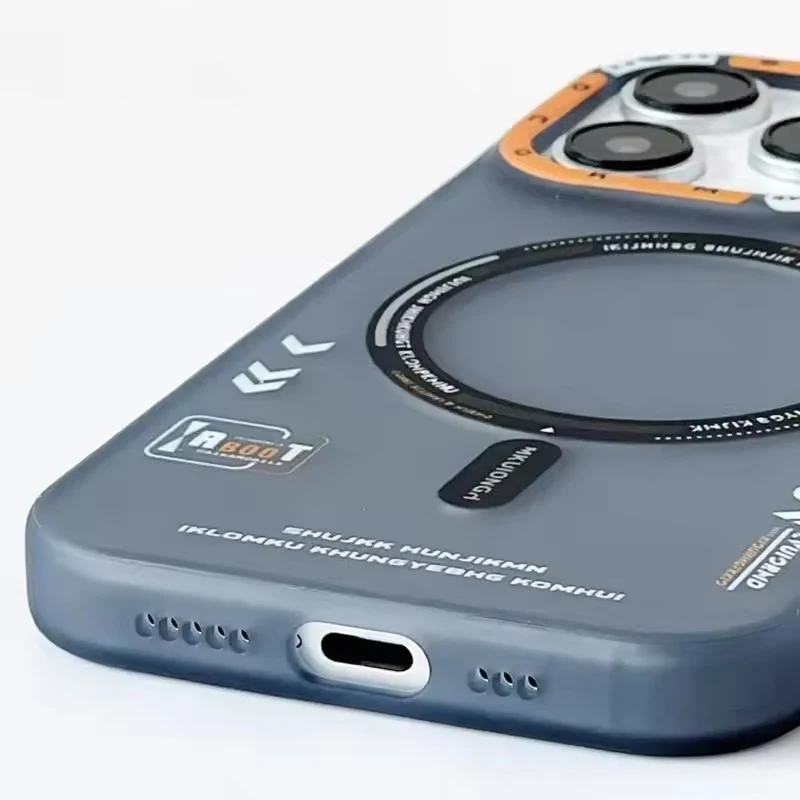 Matte Magnetic Phone Case with Frosted Back and Metal Lens Frame