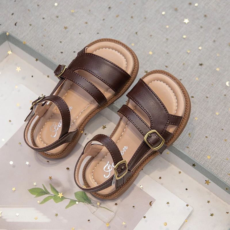Girls Summer Hollow Out Woven Beach Sandals