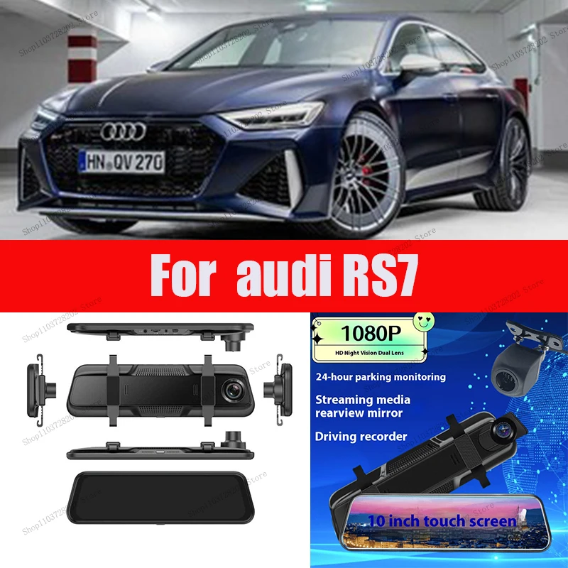 

For audi RS7 4K WIFI GPS Car Dvr Mirror Dash Cam Dual Lens Dashcam Drive Recorder Stream RearView Mirror IPS Screen Camera