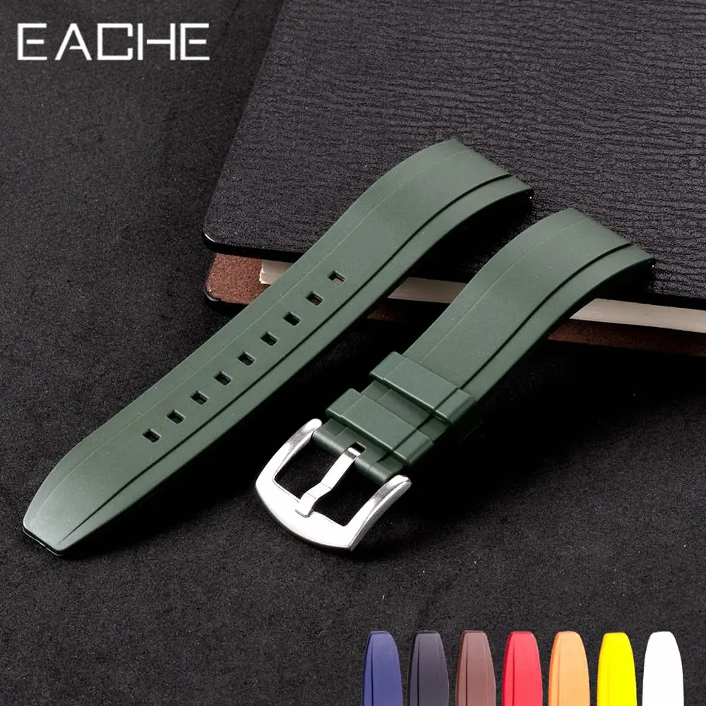 

EACHE TPU Rubber Watch Strap Band 18mm 20mm 22mm 24mm Silicone Watchband For Men Replacement Wrist