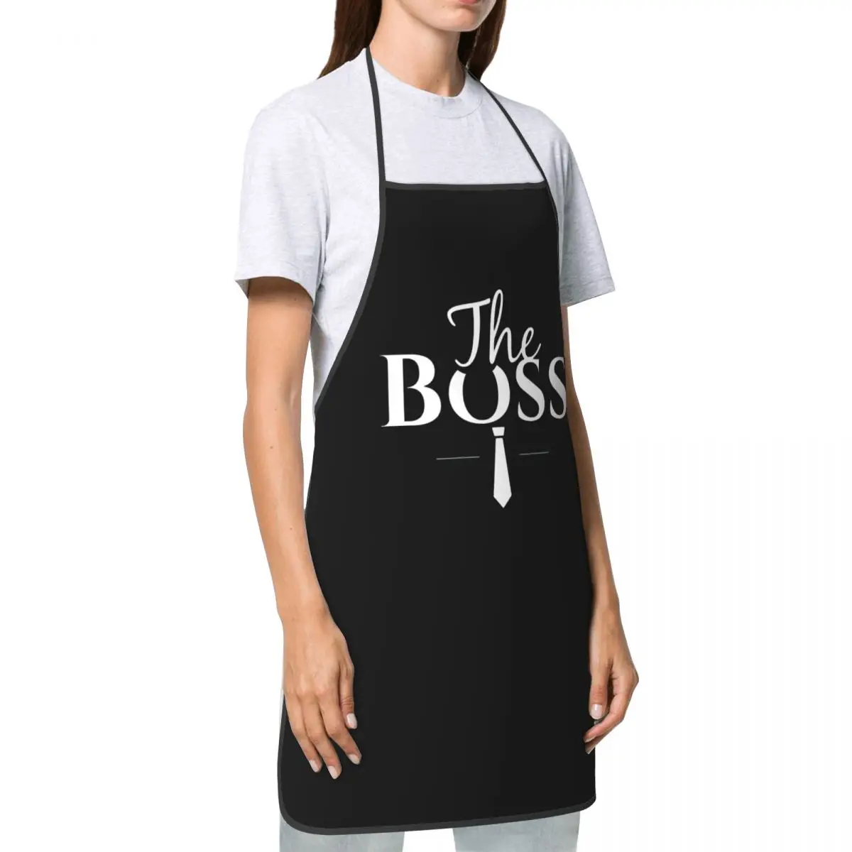 The Boss The Real Boss Apron Women Men Unisex Bib Couple Cooking Kitchen  Tablier Cuisine Chef