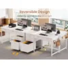 Office Desk with 5 Fabric Drawers, Computer Desk with Drawers,Farmhouse Desk with Headphone Hooks for Home Office (39 inch) 3