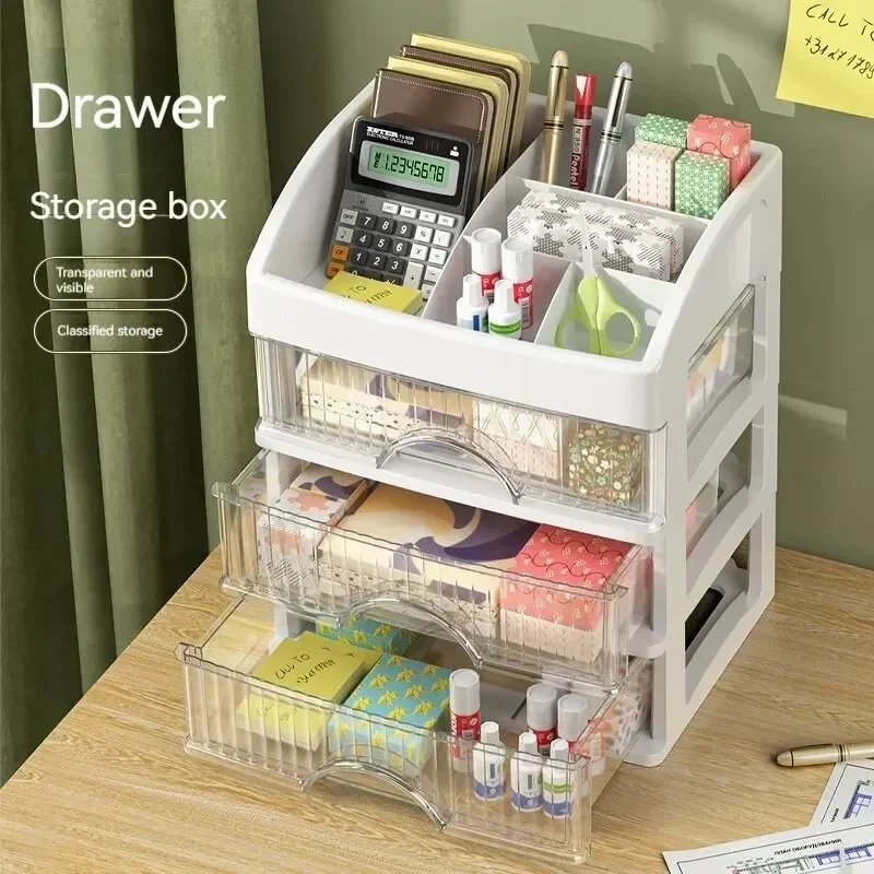 Desktop Storage Box Storage Drawer Hair Decoration Multi-layer Cabinet Cosmetics Jewelry Box Stationery Multi-functional makeup organizer,makeup storage box,jewelry organizer,jewelry box,cosmetic storage box,storage box