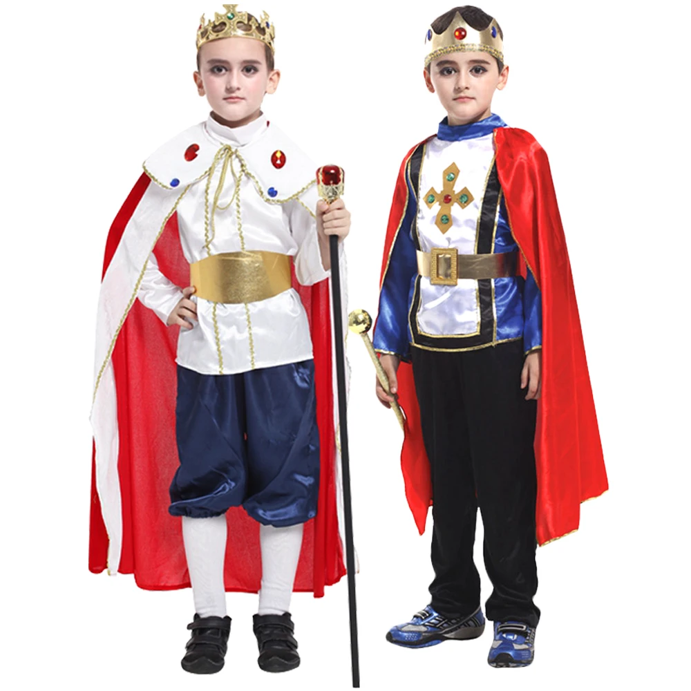 

2024 Kids Medieval King Cosplay Costume Christmas Carnival Cosplay Costumes for Boys Set Royal King Outfit