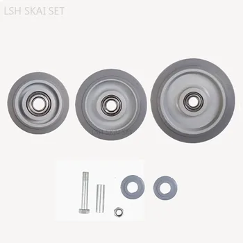 1PC 3/4/5 นิ้วสีเทาเงียบยางล้อ Handcart ล้อเปลี่ยนคุณภาพสูงเฟอร์นิเจอร์ล้อรถเข็นล้อ 2