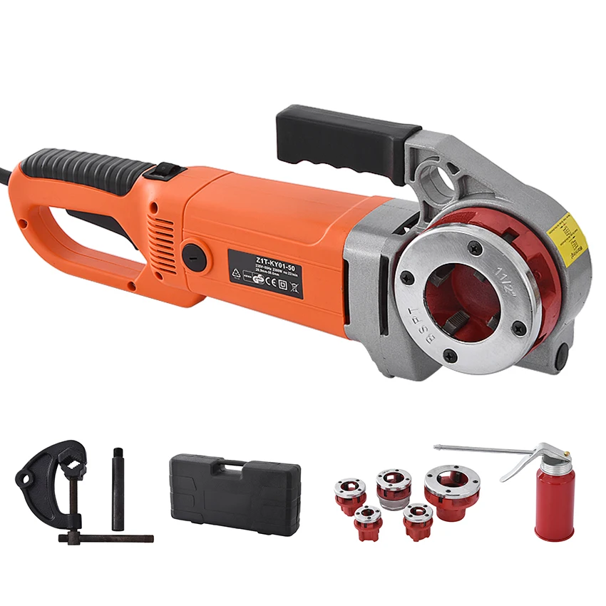 

ZIT-KY01-50 Portable Handheld Electric Pipe Threader 2300W Industrial Pipe Threading Machine With 6 Die Power Tool 110V/220V