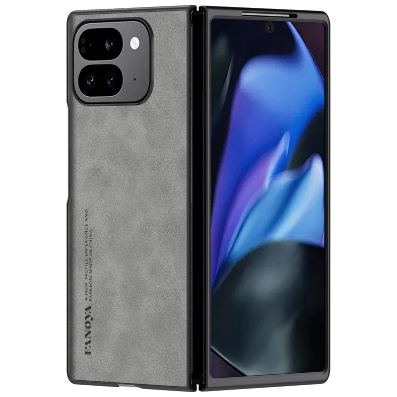 Matte Leather Back For Google Pixel 9 Pro Fold Case Slim Plastic Frame Protective Cover_voghion.com