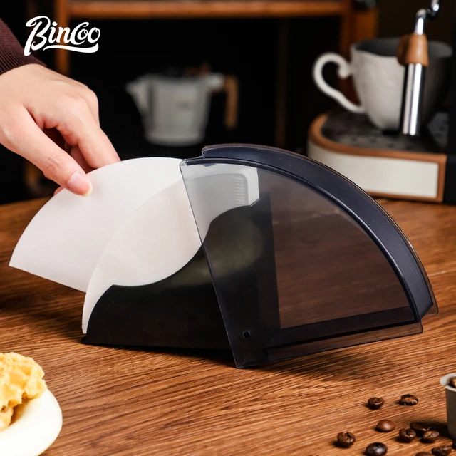 Bincoo – porte-filtre à café manuel, porte-filtre à café en bois massif,  boîte à papier filtrant, boîte anti-poussière - AliExpress
