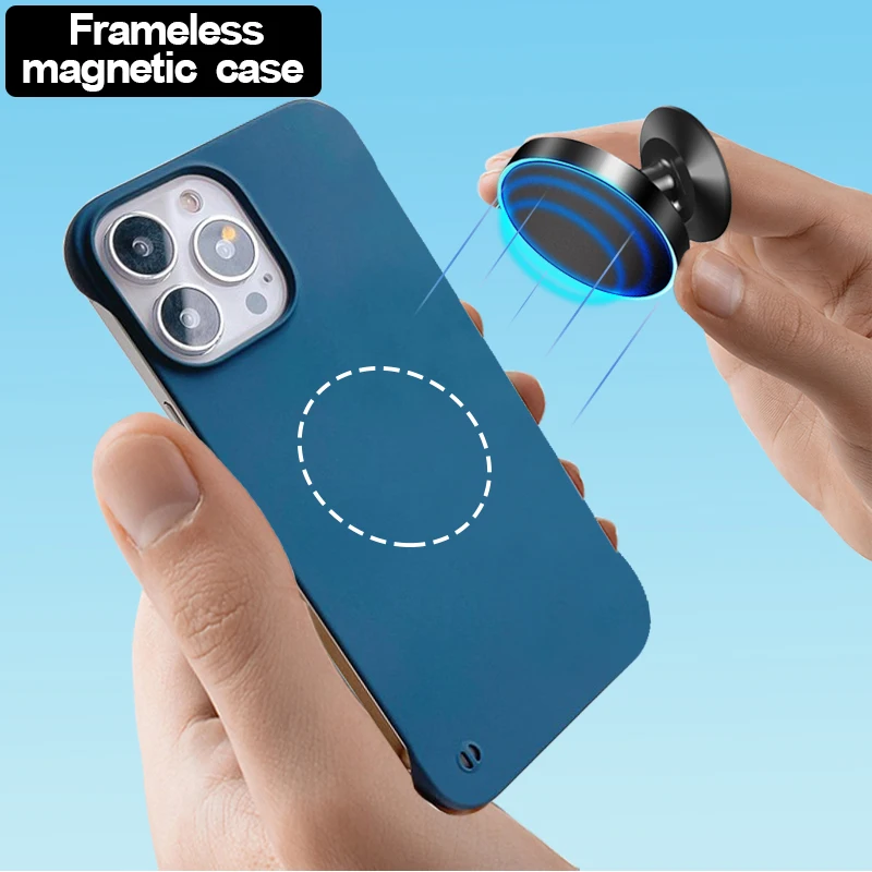 Per Iphone 11 12 13 14 Pro Max Custodia Originale 11 12 13 14 Pro Cover Posteriore Rigida Opaca Rigida Senza Cornice Magnetica Per Iphone 13 12 11Prom