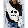 Plus Size 1XL-5XL Women's Fashionable Hooded Ladies Casual Contrasting Printed Long Sleeved Pullover Hoodie