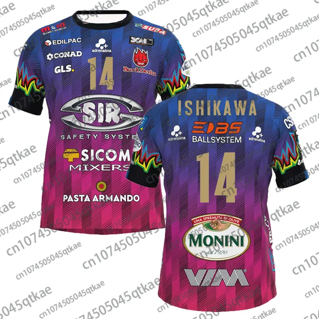 2026 Men Women No.14 Volleyball Jersey Sir Safety Perugia Tshirt Match Clothes Beach Tee Male Ishikawa Home Champions Sportswear 4