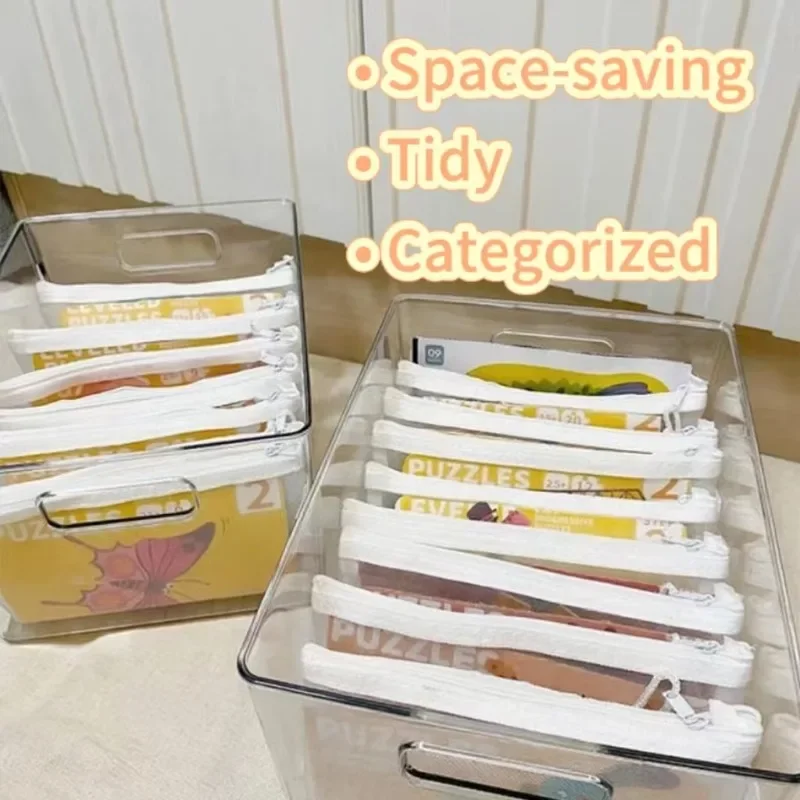 1-24pcs Storage Bag Mesh Zipper Toy Building Block Puzzle Sub-package Children Particle Transparent Finishing Storage Bag