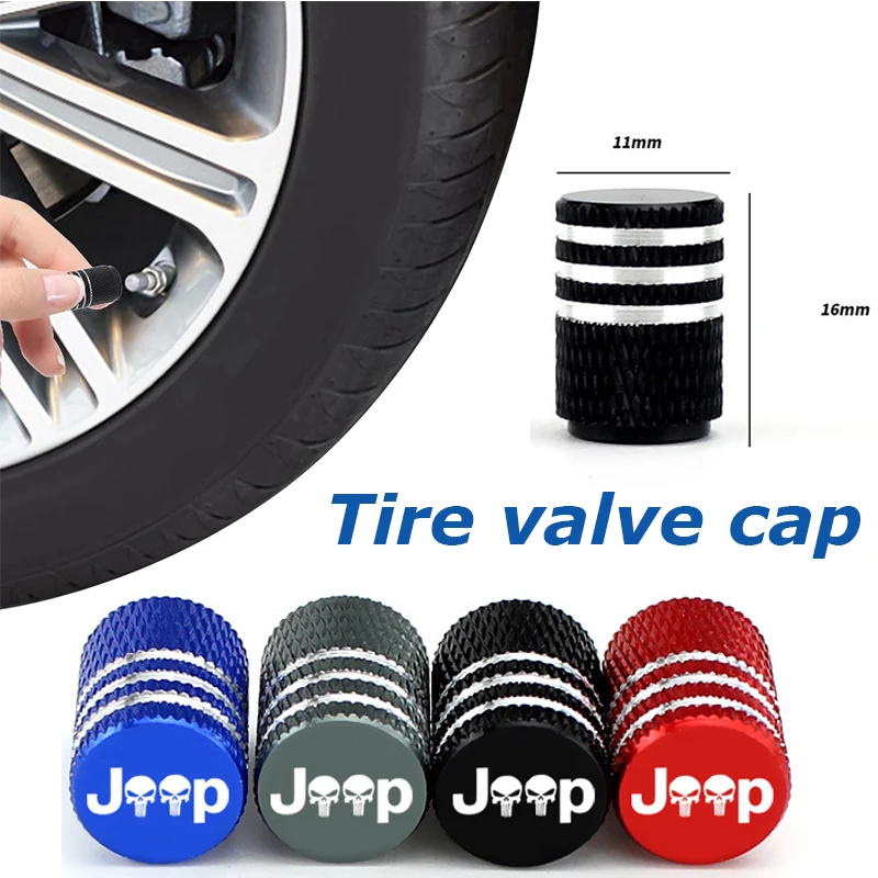 Колпачки клапанов автомобильных колес для Jeep Renegade Compass Wrangler Patriot Grand Cherokee Rubicon, водонепроницаемые колпачки для стержней шины